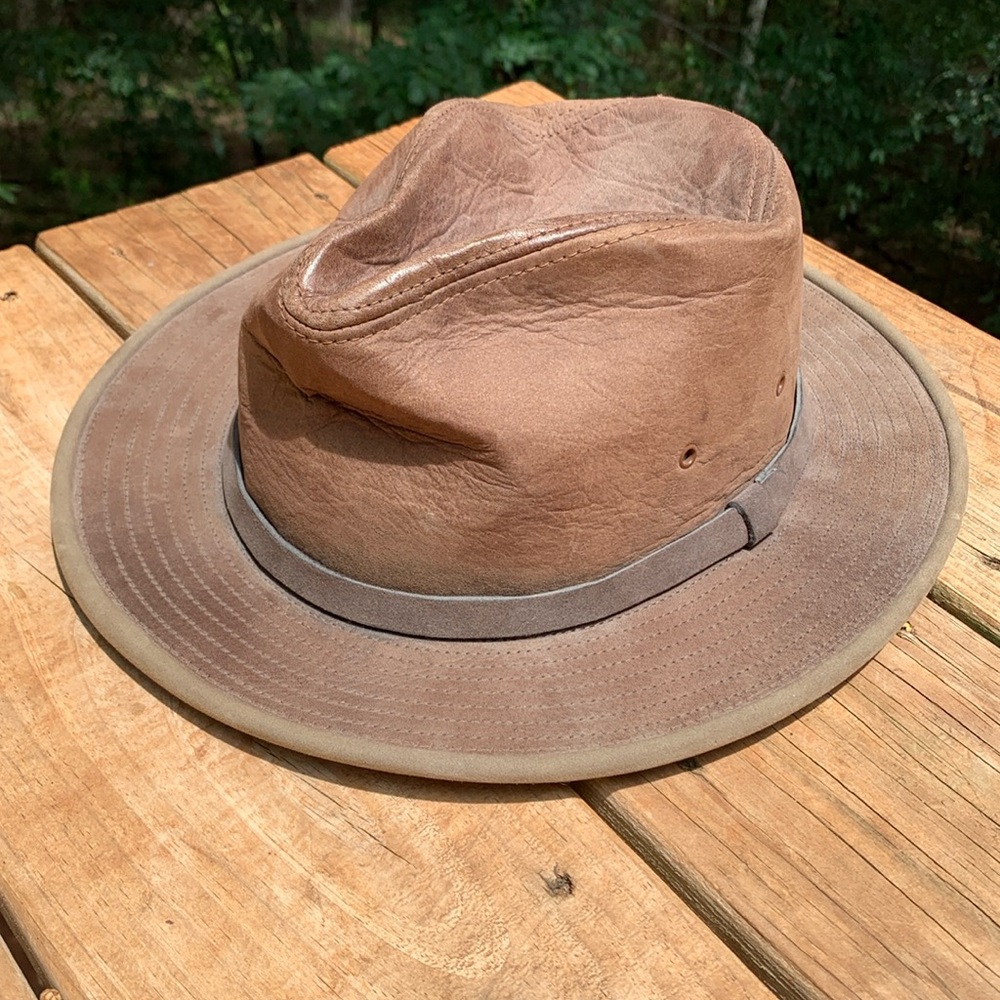 ADVENTURE BOUND BROWN LEATHER HAT XL